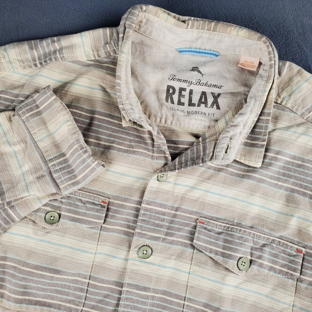 Tommy Bahama Relax Island Modern Fit Shirt Mens XL Striped Button Down